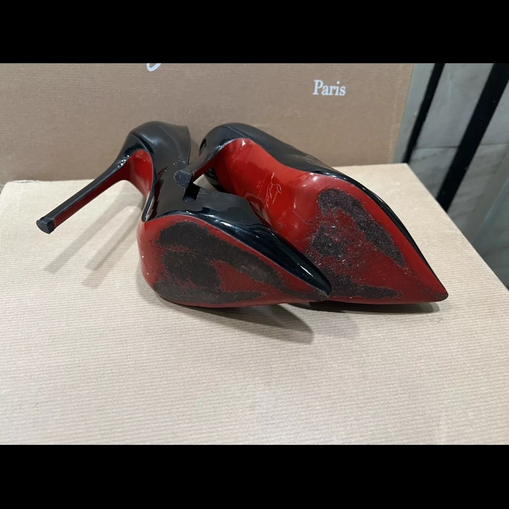 Christian Louboutin Black Patent Leather Heels - Picture 12 of 16